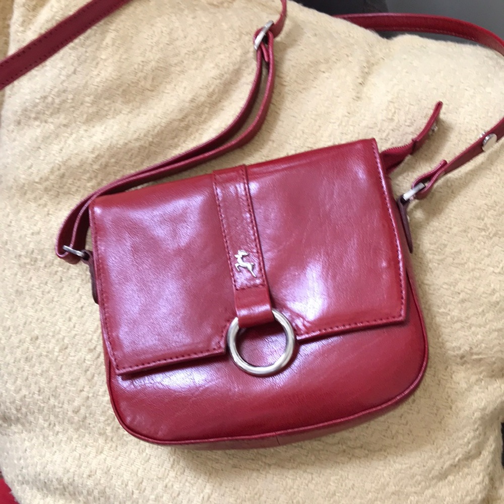 Ashwood ladies cross body red petite leather handbag